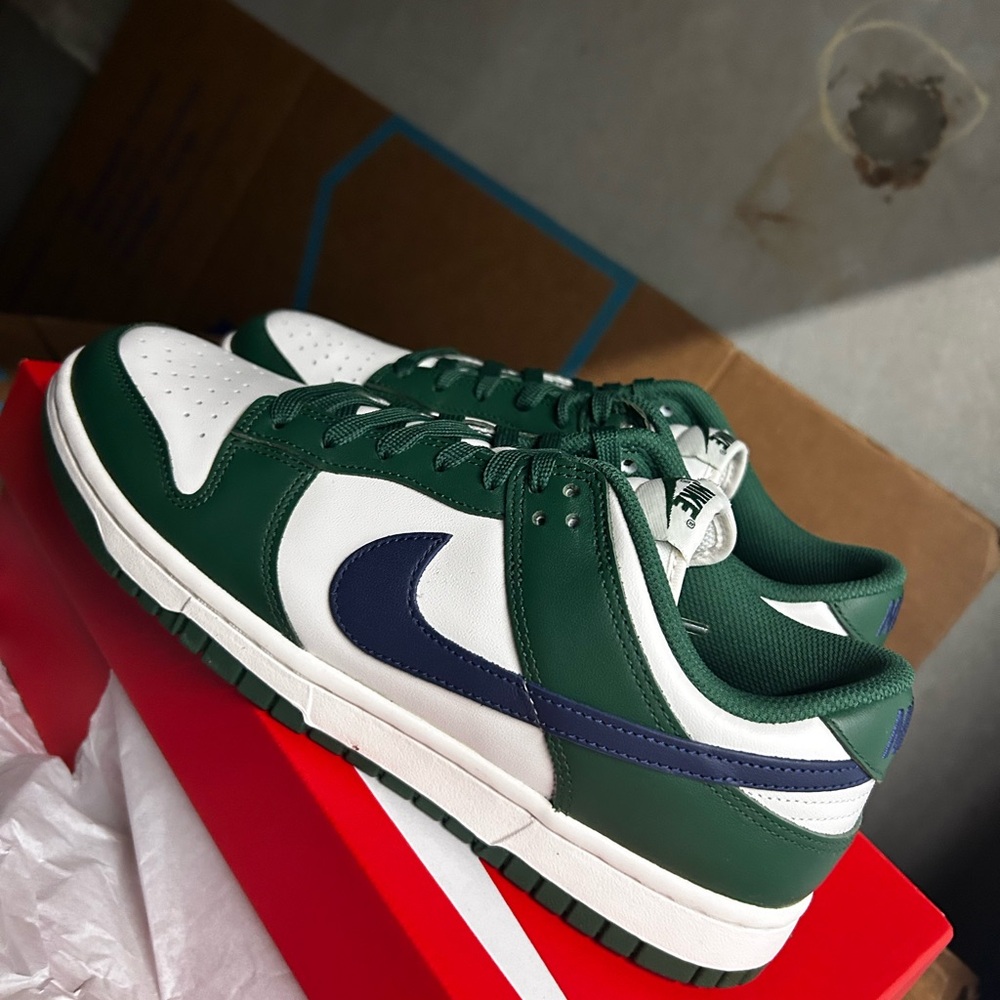 Nike Dunk Low Sneakers - Gorge Green and Midnight Navy